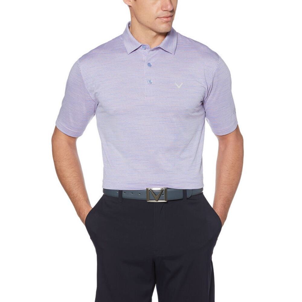NWT Callaway Men Sachet Pink Short Sleeve Space Dye Jacquard Polo Shirt Size 3X